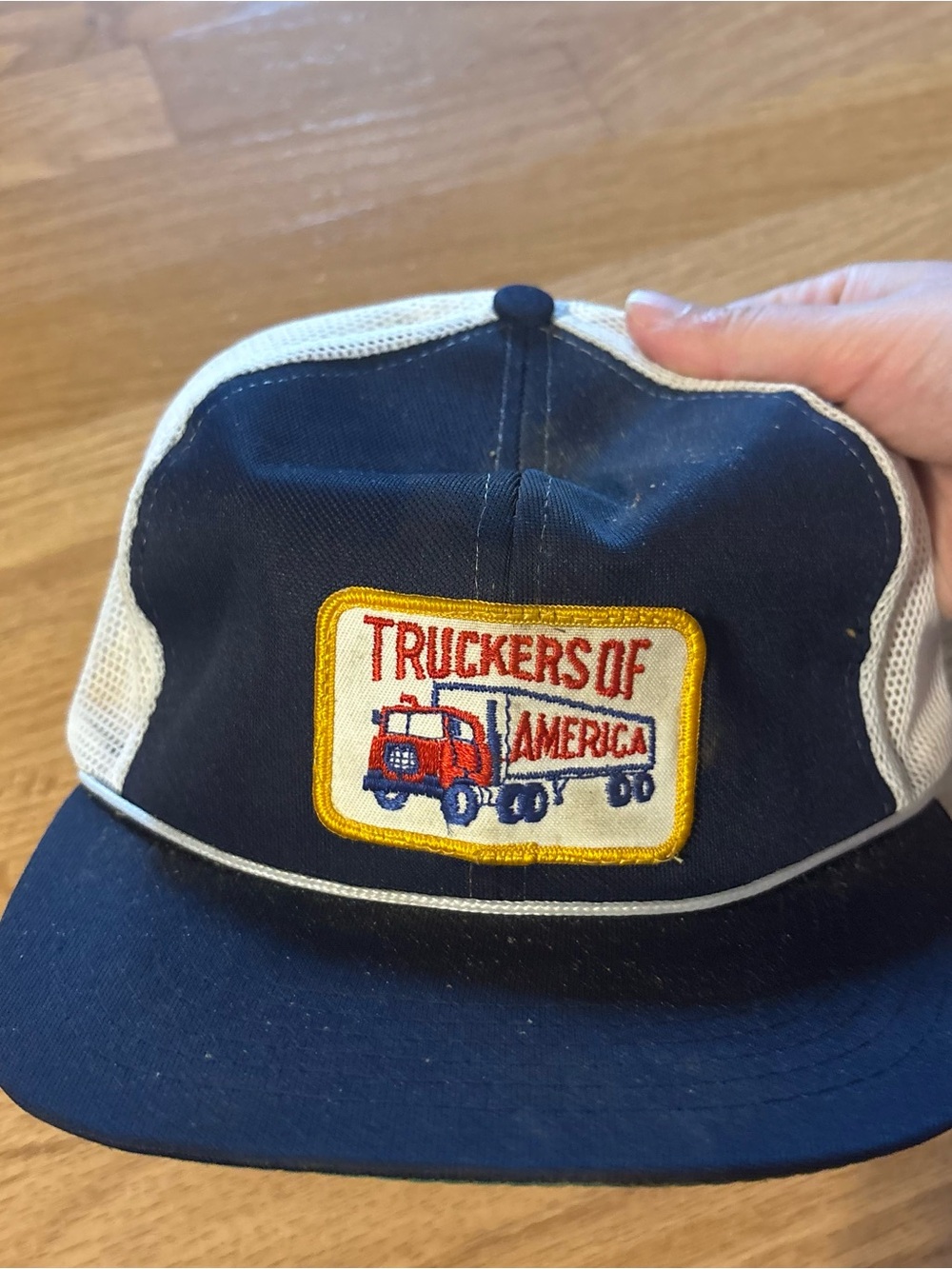 Vintage Truckers of America Patch SnapBack Mesh Hat 90s Trucker Blue